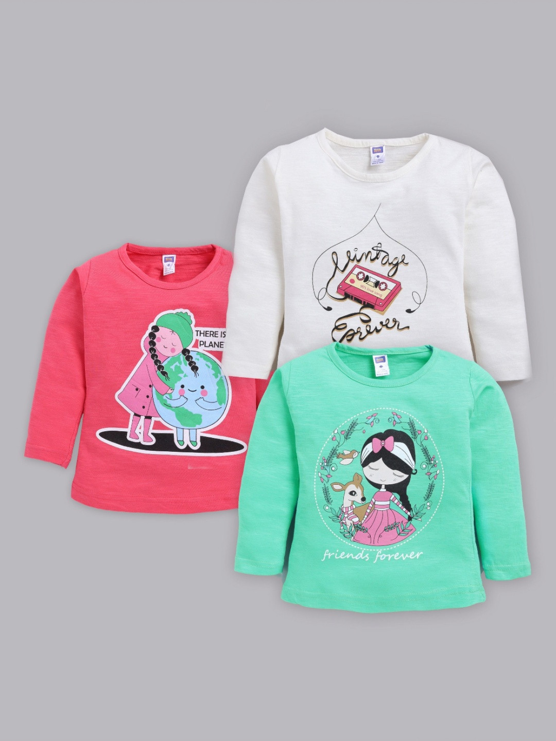 Nottie Planet Girls 3 Printed T-shirt