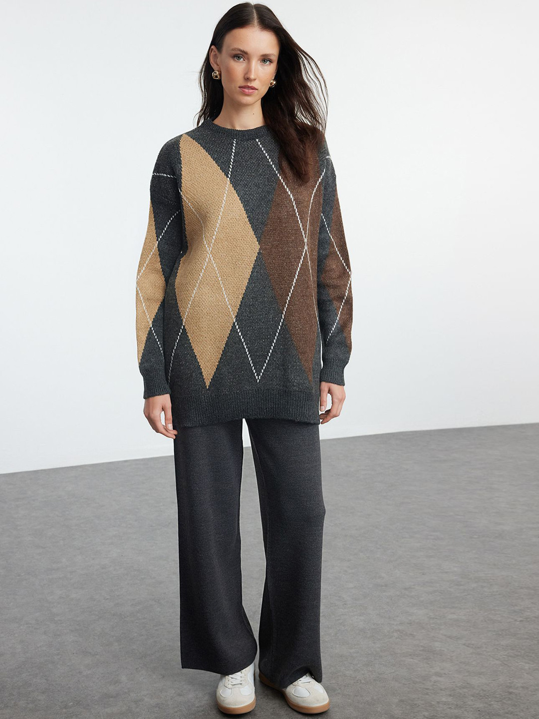 Trendyol Color Block Sweater With Trousers Co-Ords