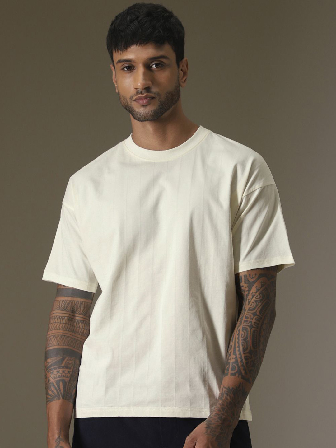 Banana Club Men Self Design Striped T-shirt