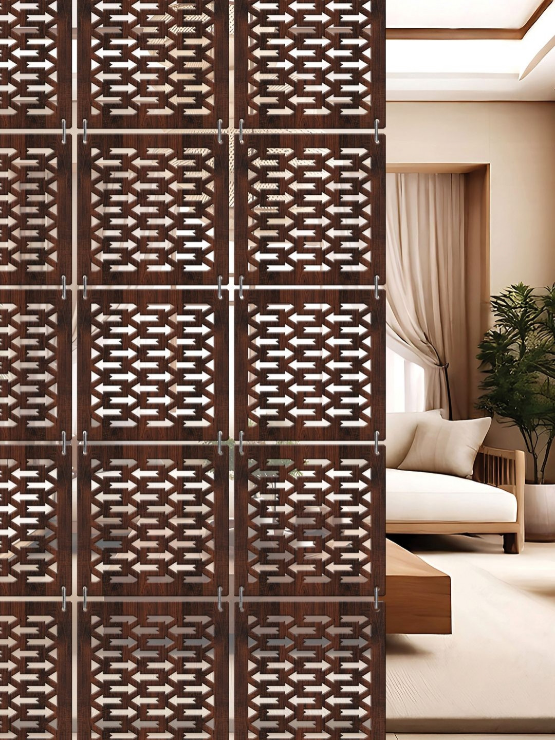 RANDOM Brown Geometric Window Blinds