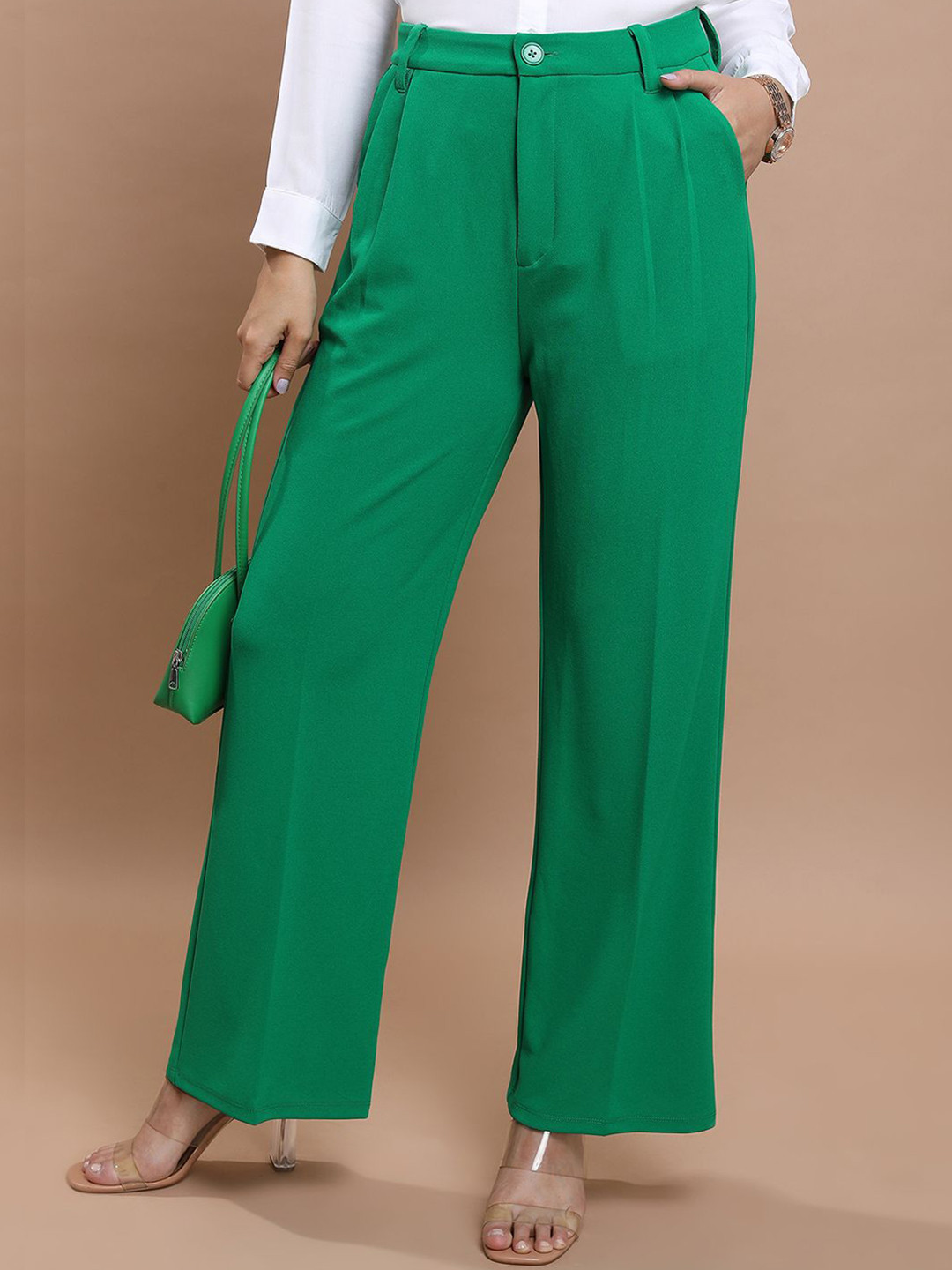 Tokyo Talkies Women Parallel Straight Fit Trousers