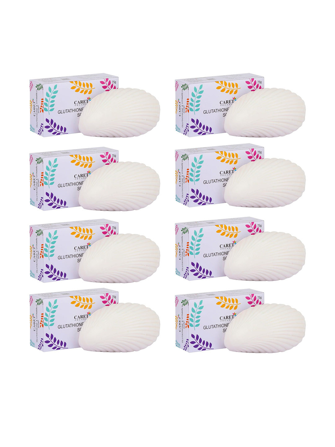 CARET ORGANIC 8 Pcs Glutathione & Vitamin C Skin Lightening Soap-75g Each
