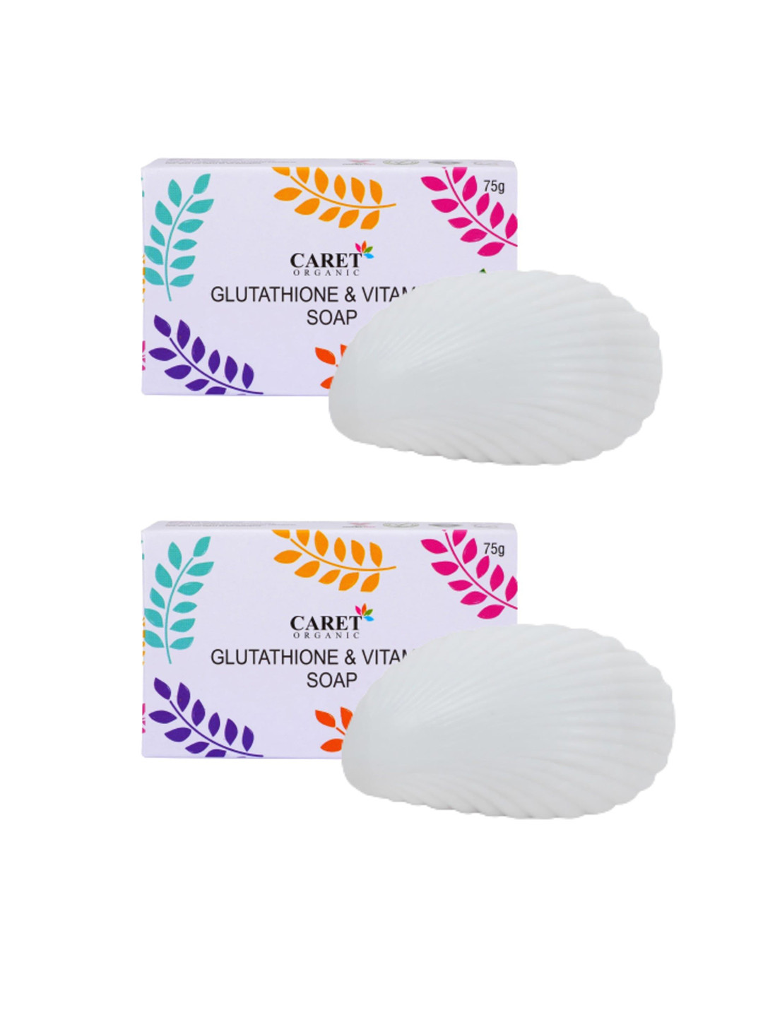 CARET ORGANIC 5 Pcs Glutathione & Vitamin C Skin Brightening Soap-75g Each