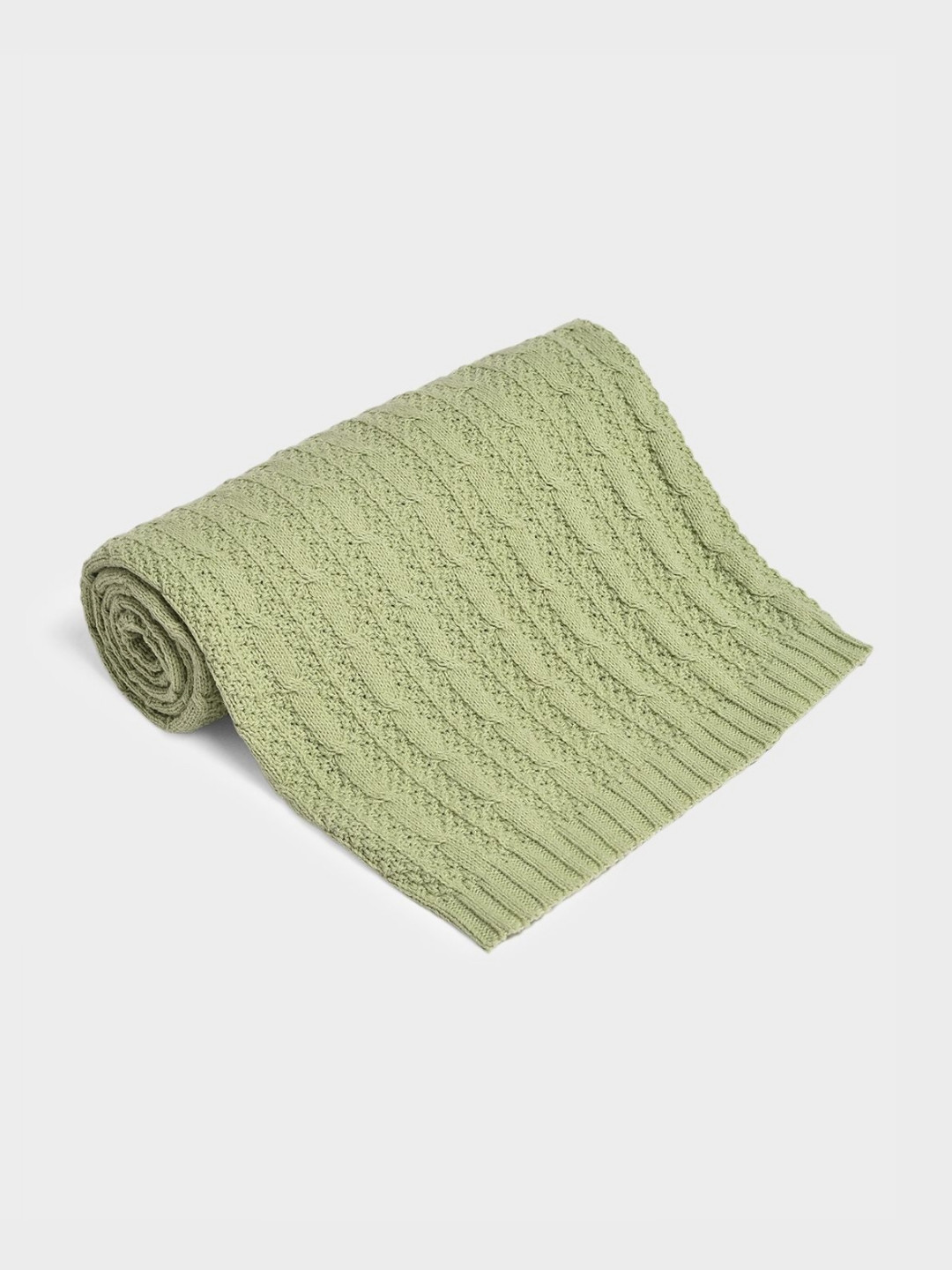 MiArcus Premium Knitted Solid Ultra-Soft Blanket, 120x90 cm - Green