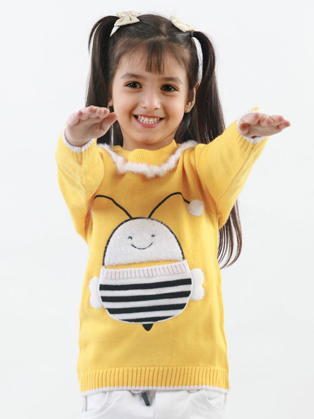 KNITCO Girls Humour and Comic Pullover with Applique Detail