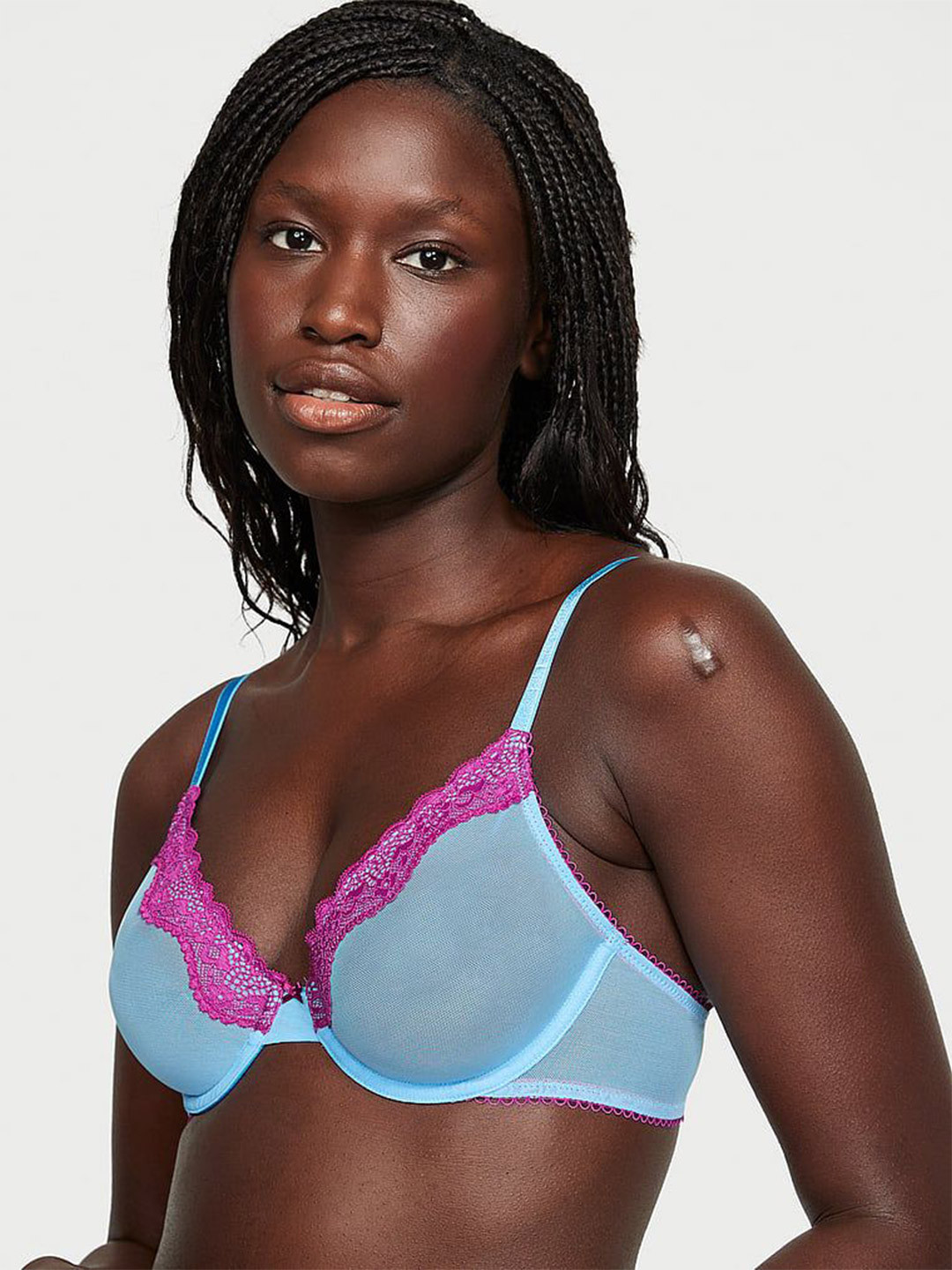 Victoria's Secret Victoria's Secret Fun & Flirty Lace-Trim Unlined Demi Embellished Bra