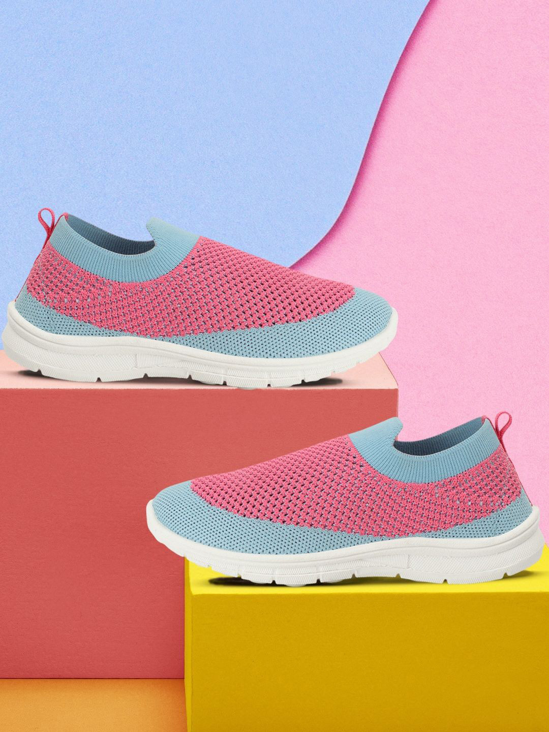 BAESD Girls Woven Design Slip-On Sneakers