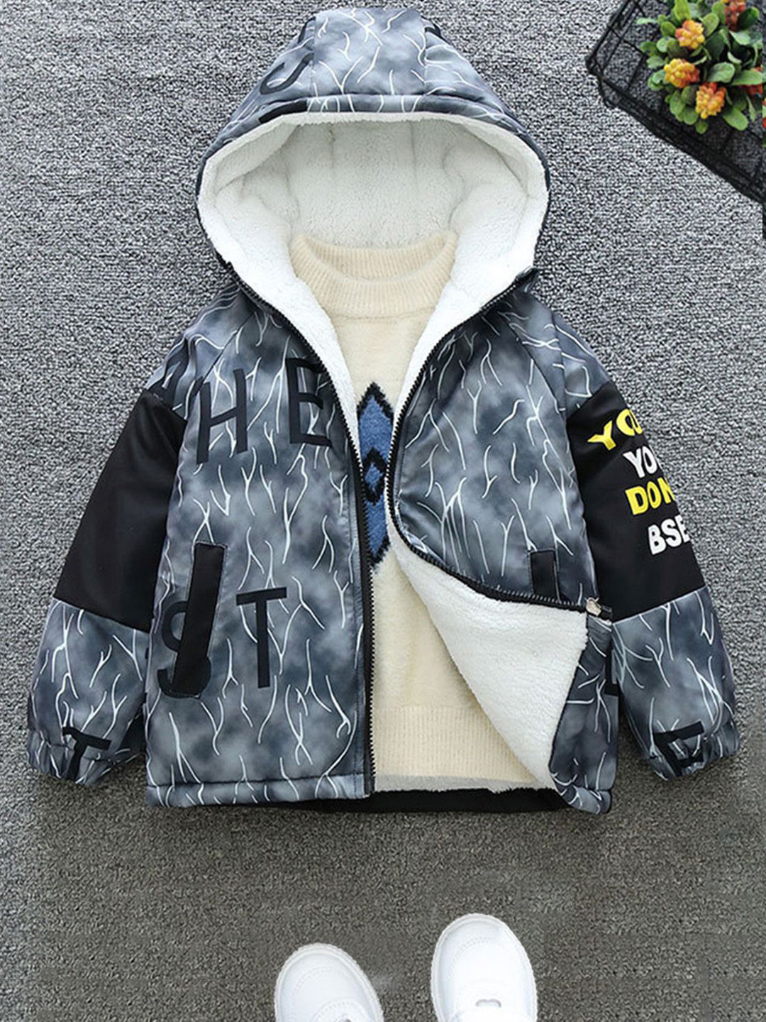 INCLUD Boys Open Front Hoodie Jacket