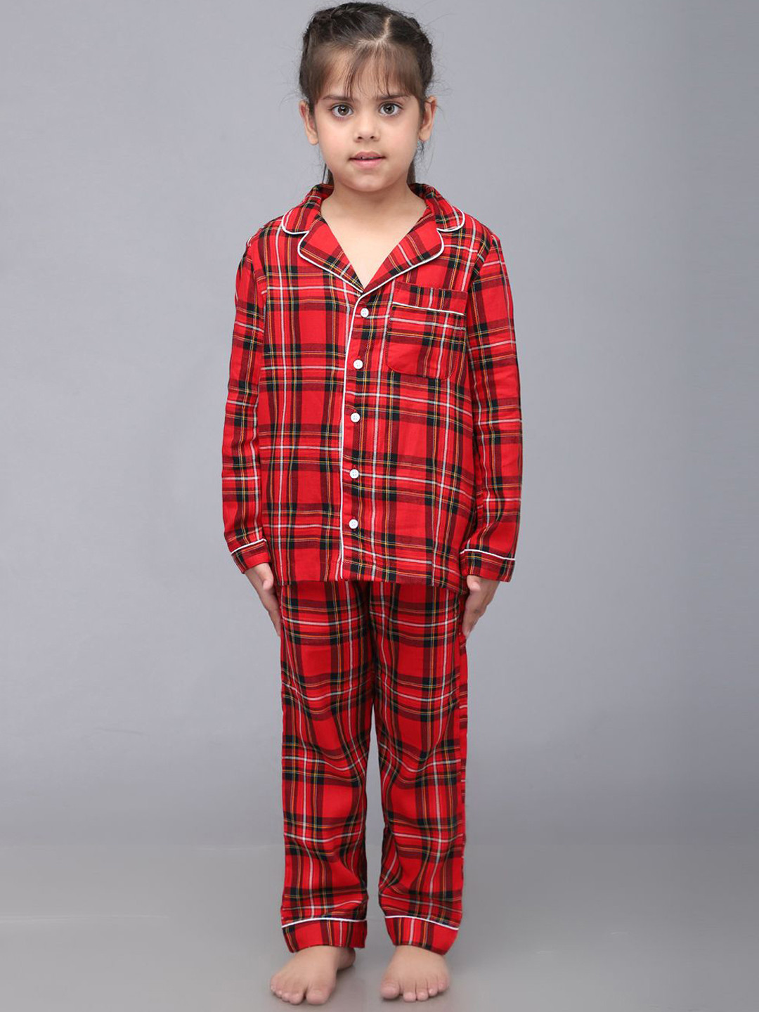 Biglilpeople Kids Checked Night suit