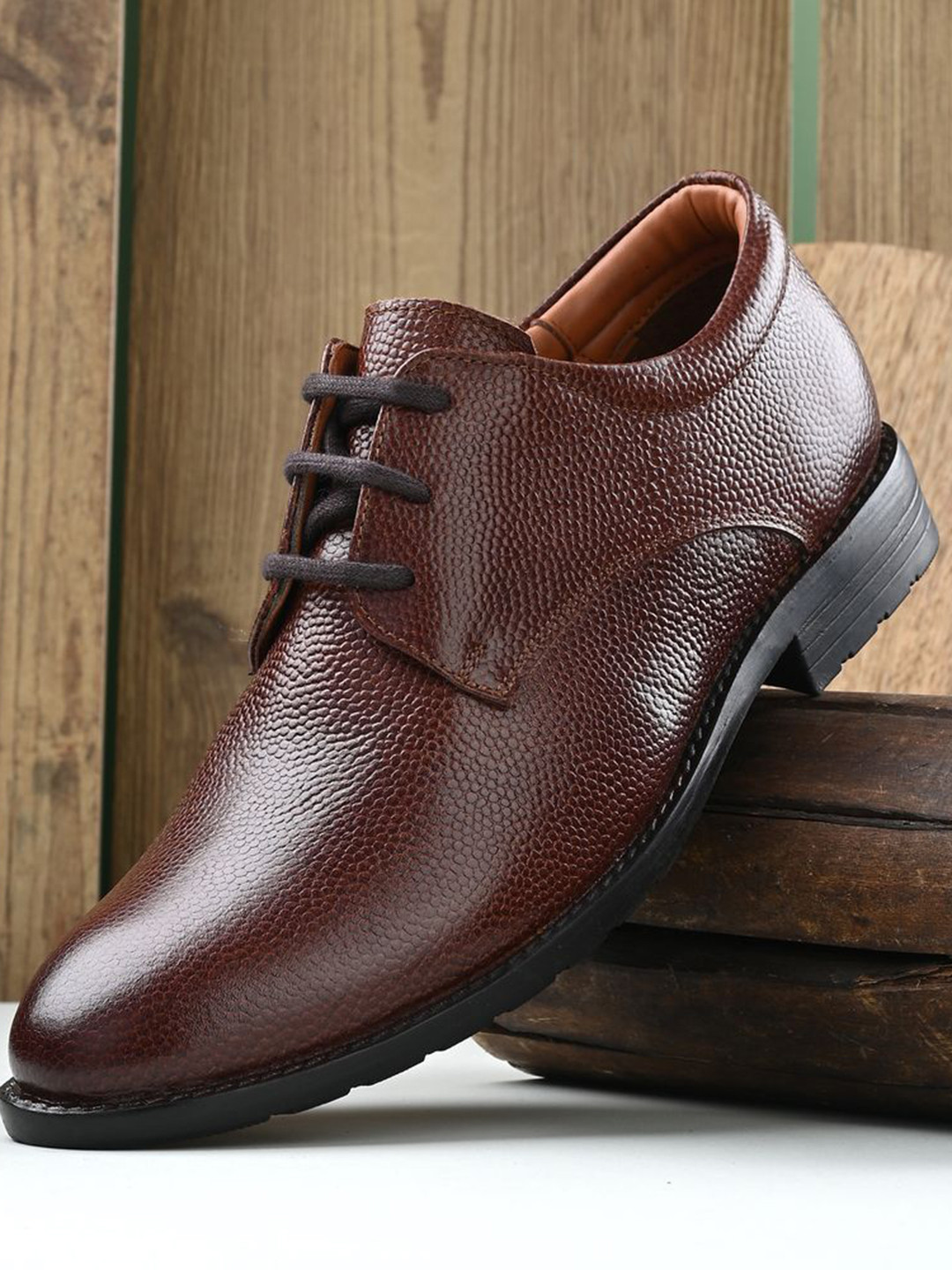Auserio Men Leather Formal Derbys