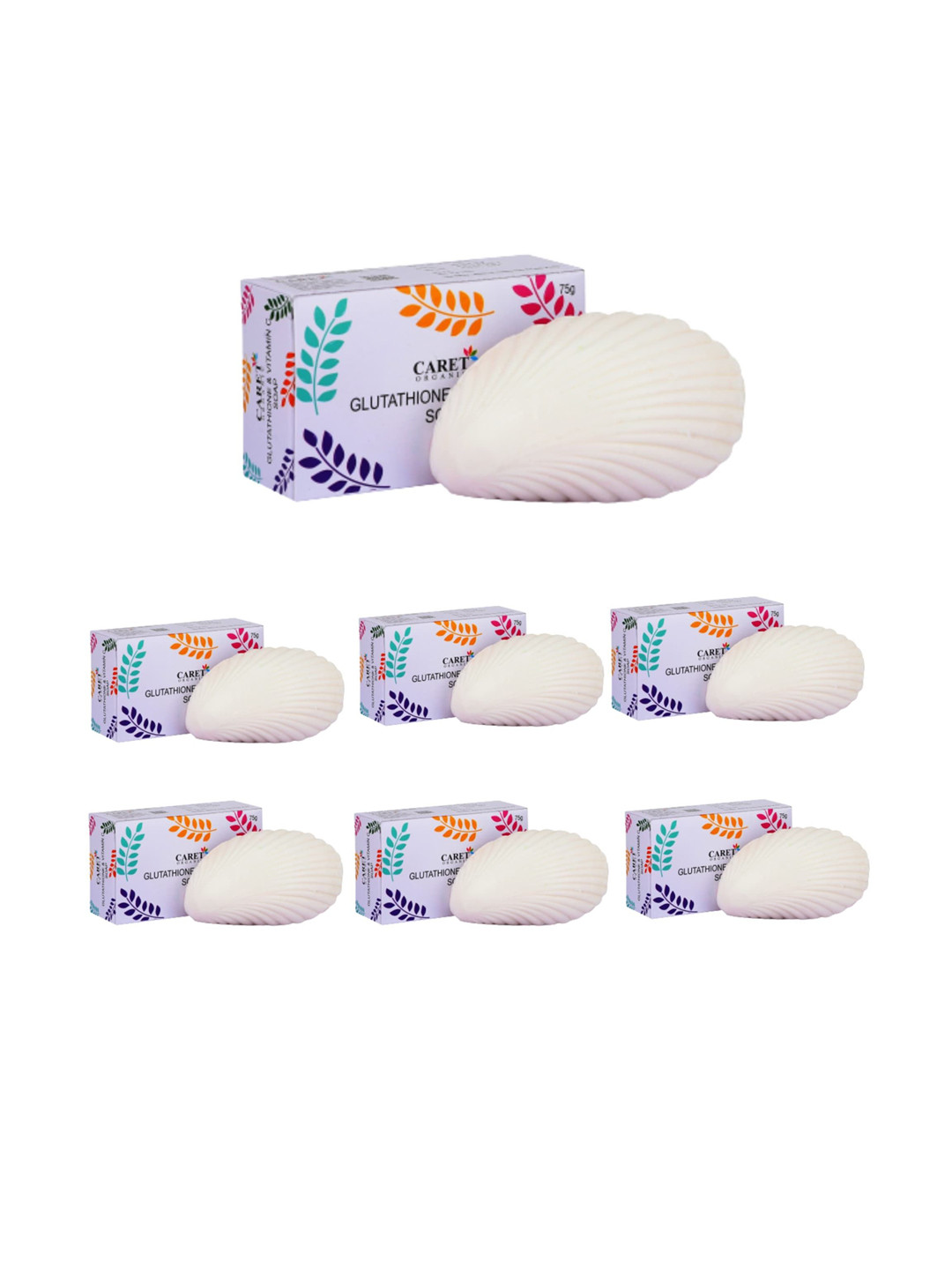 CARET ORGANIC 7 Pcs Glutathione & Vitamin C Skin Lightening Soap-75g Each