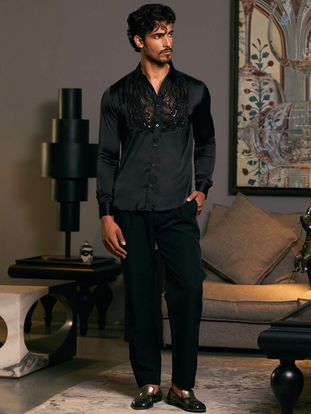 Siddartha Tytler Men Spread Collar Solid Cotton Casual Shirt