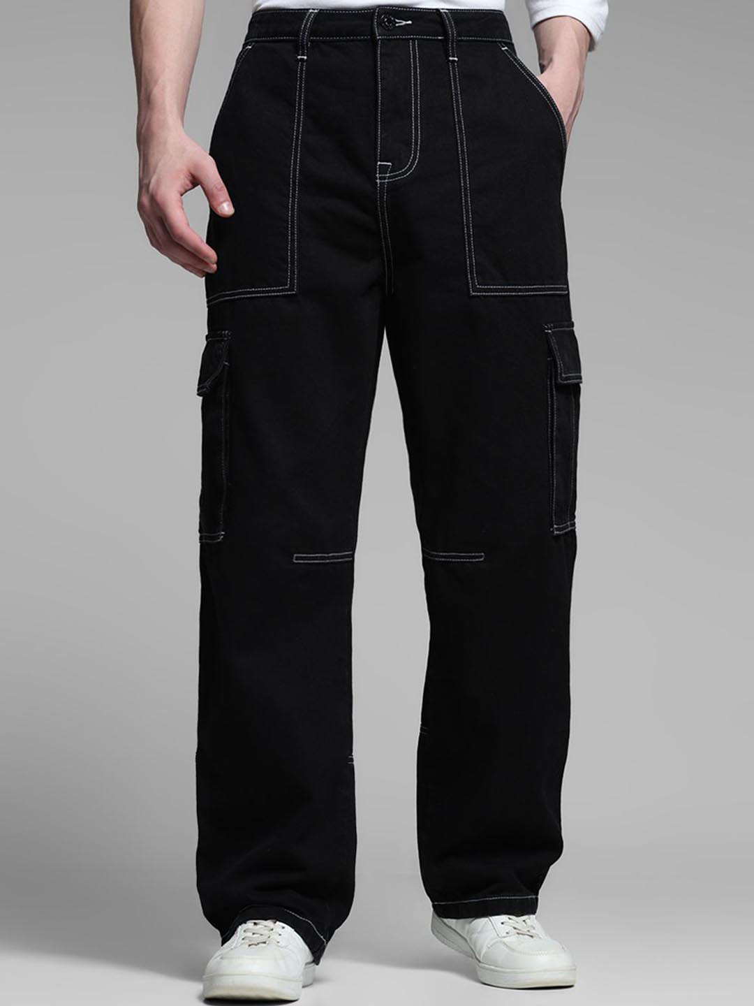 Jack & Jones Men High-Rise Cargo Styles Jeans - Slouchy Fit