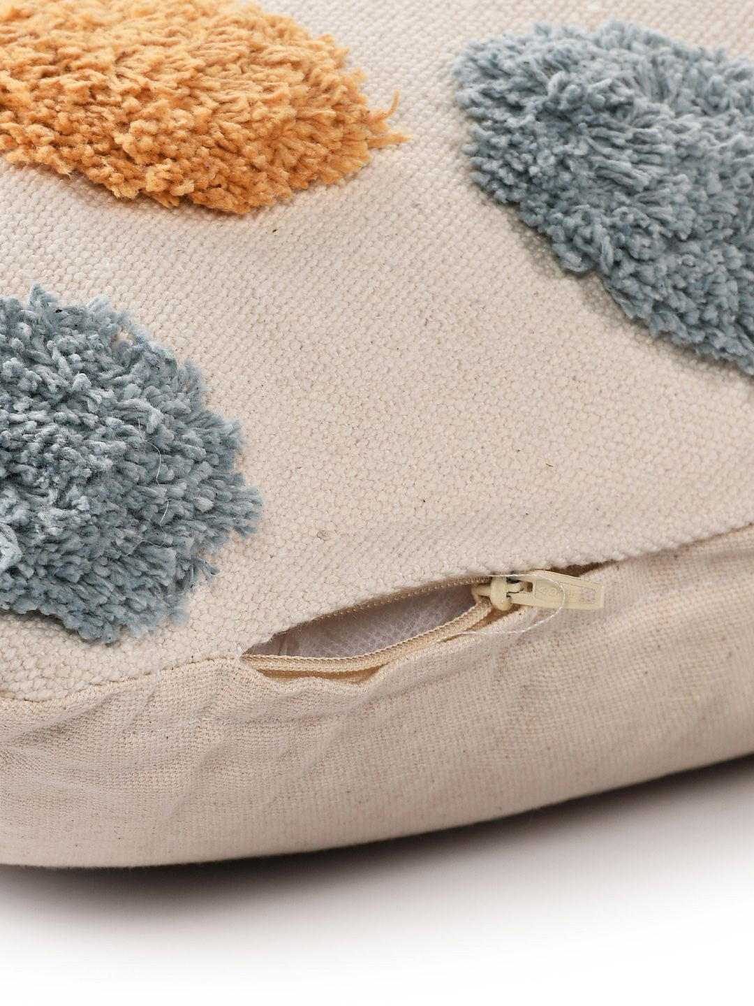 SASHAA WORLD White & Mustard Geometric Rectangle Cushion Covers