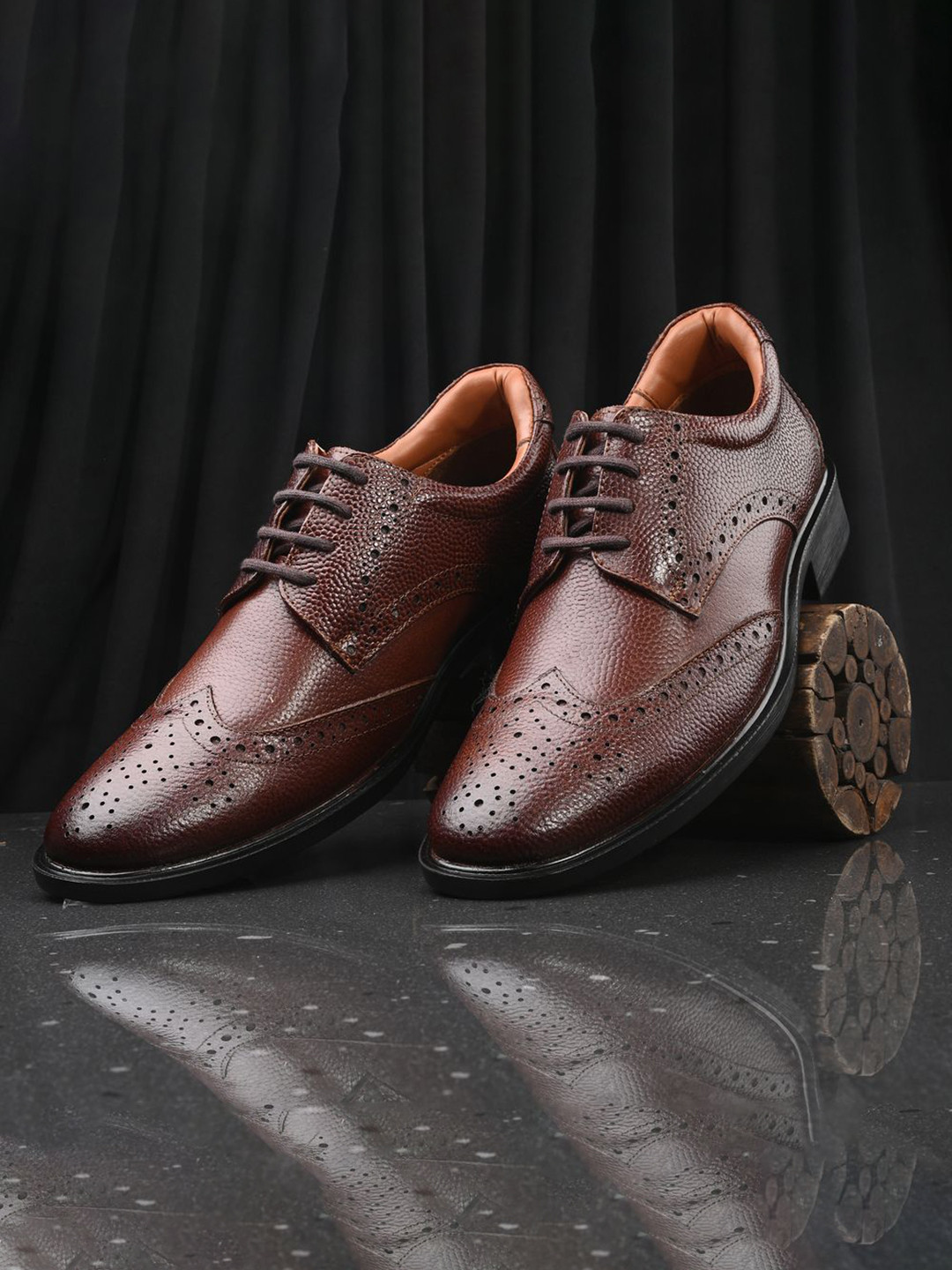 Auserio Men Leather Formal Brogues
