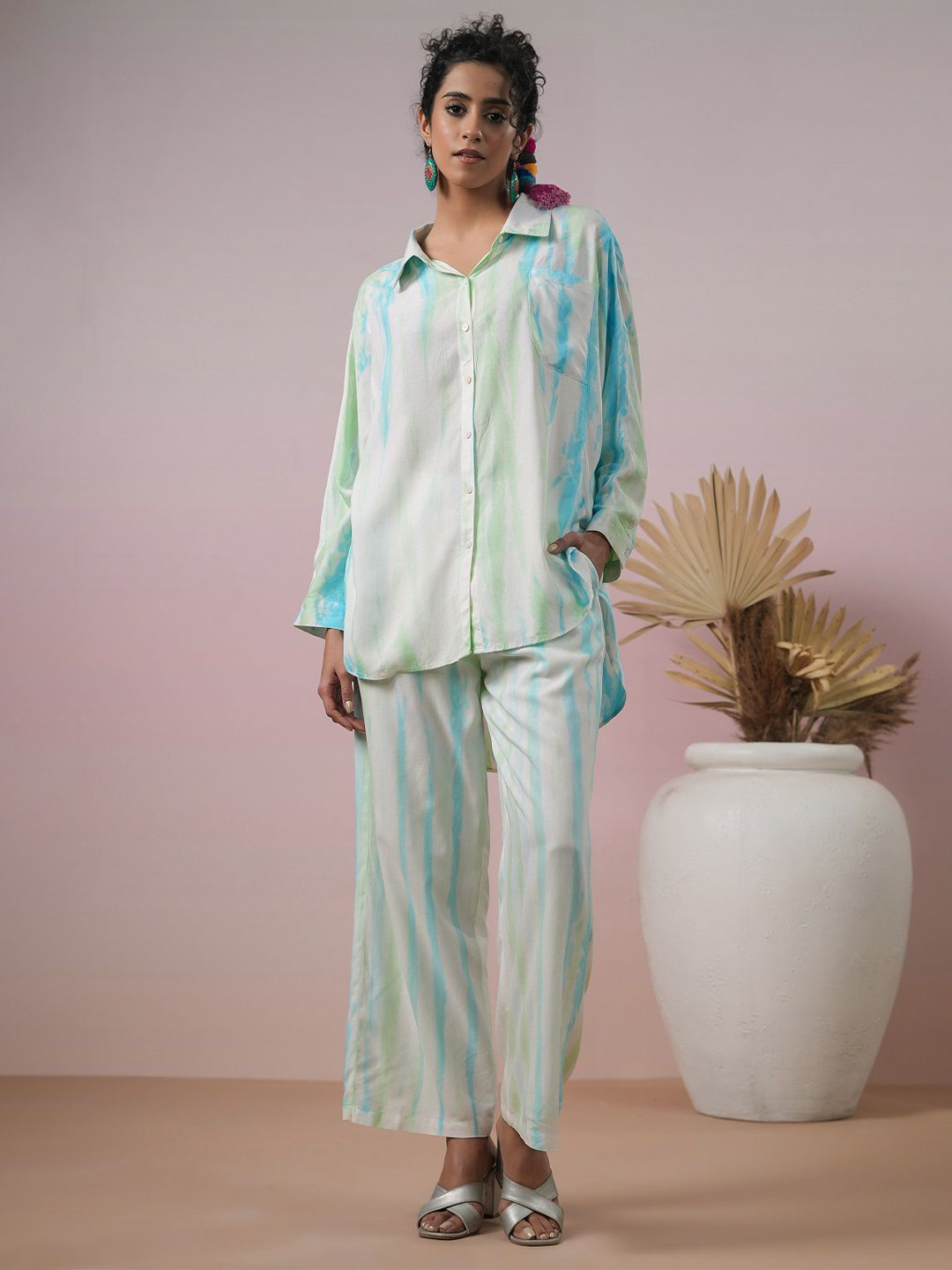 Nyaro Tie-Dye Shirt With Palazzo