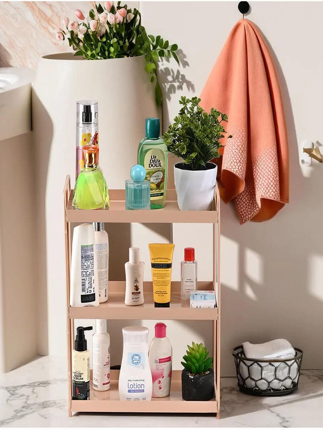 Kuber Industries White 3 Tired Rust Resistant Metal Storage Rack