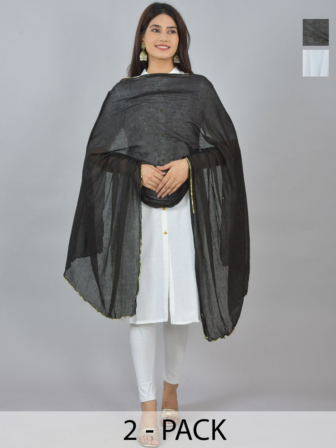 LA FEMINAE Selection Of 2 Pure Cotton Dupatta