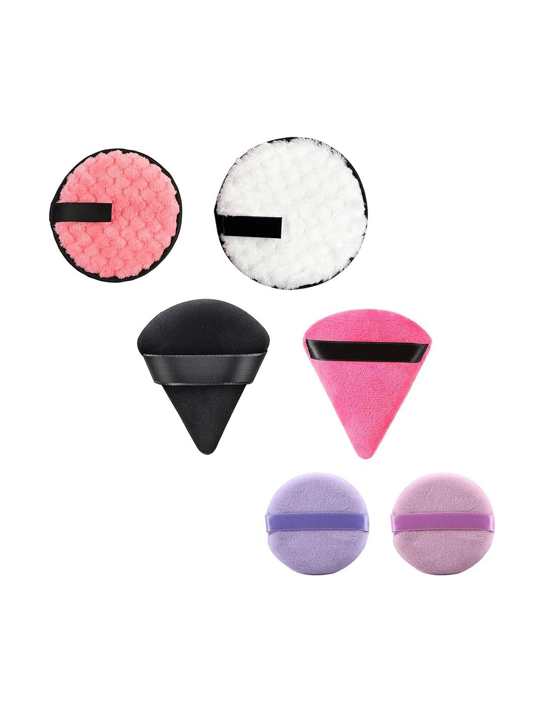 Facejewel 2 Round Sponge- 2 Triangle Puff & 2 Makeup Remover