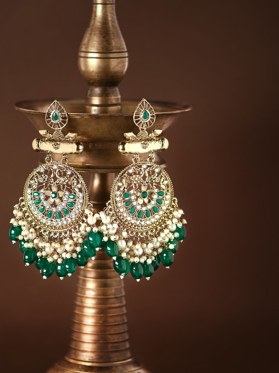 Kalakrith Milano Stone Studded & Beaded Contemporary Chandbalis