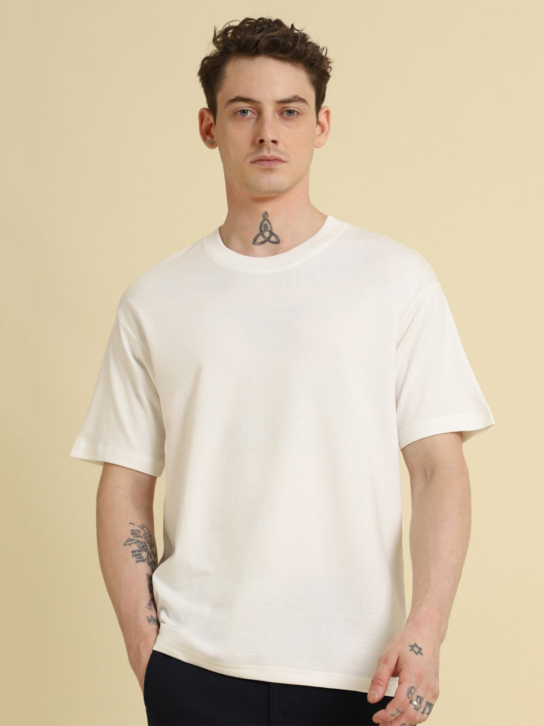 Banana Club Men Self Design T-shirt