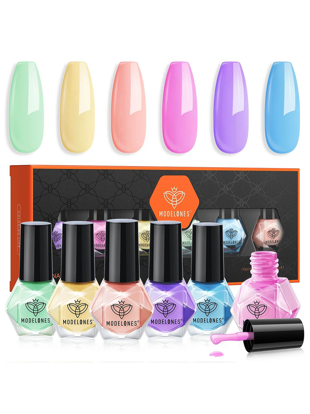 Modelones Set Of 6 Bridal Nail Art Nail Polish - 5 ml Each - My Youth