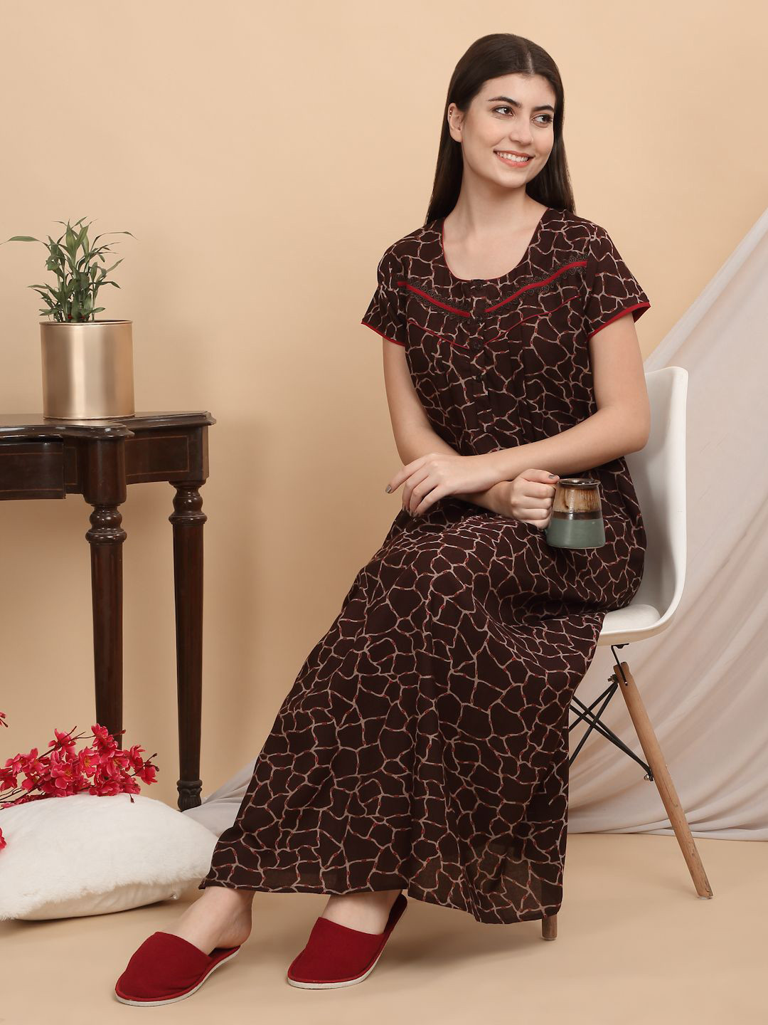 Sweet Dreams Women's Printed Maxi Nightdress