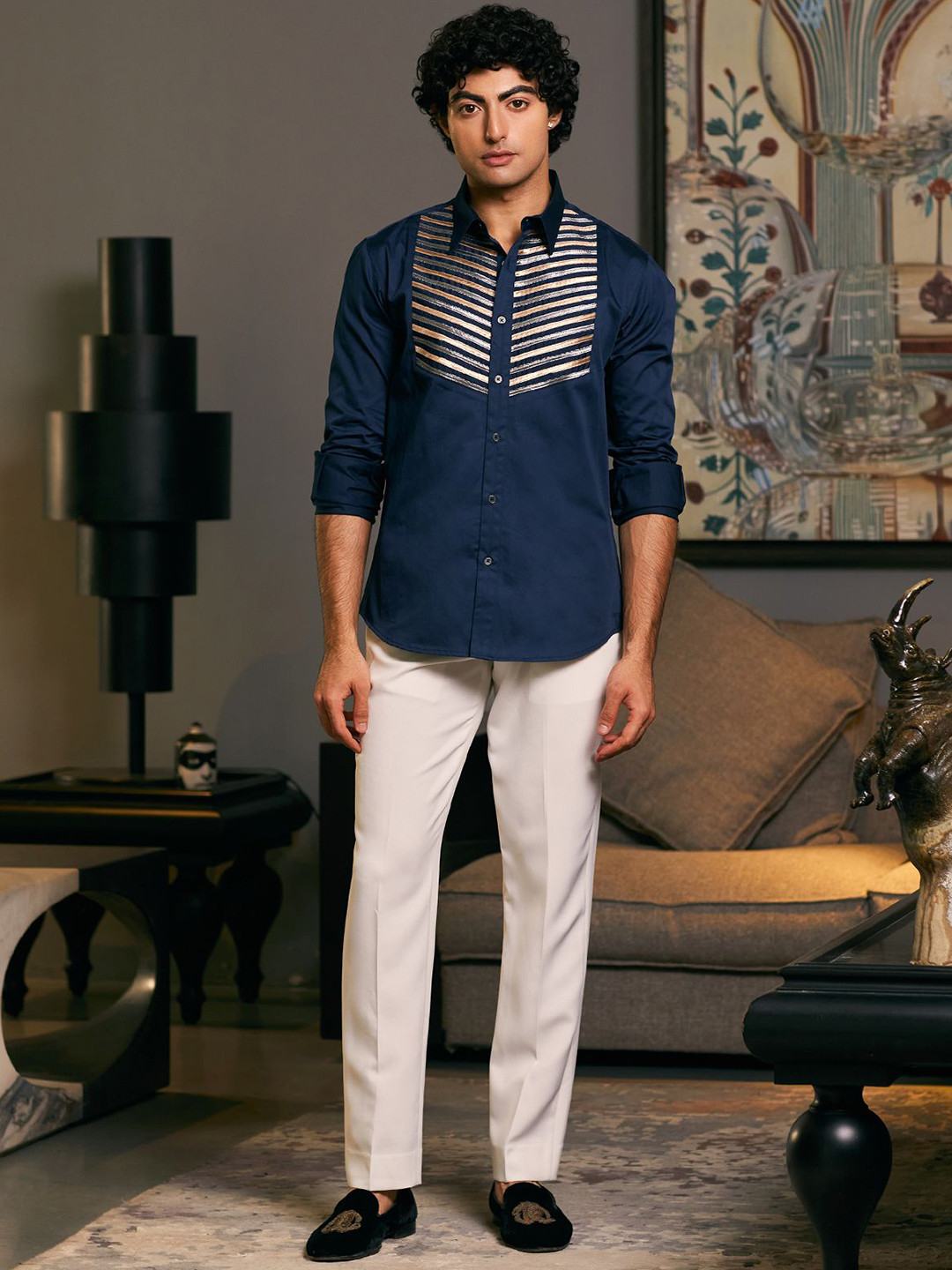 Siddartha Tytler Men Spread Collar Abstract Printed Cotton Casual Shirt