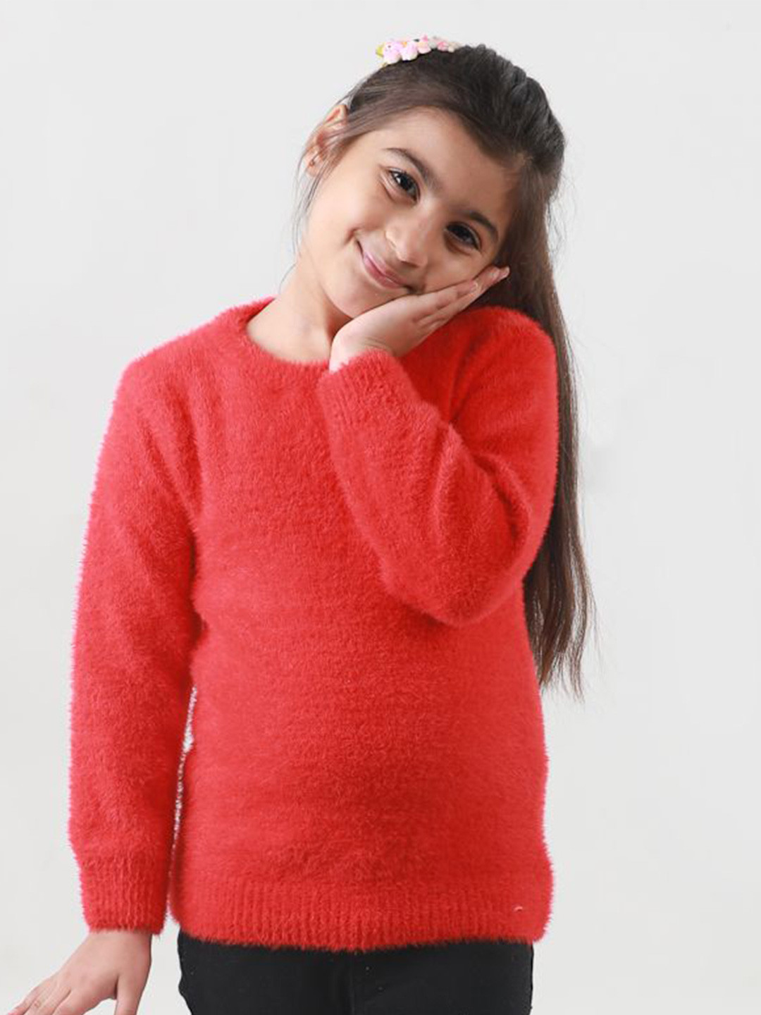 KNITCO Girls Round Neck Long Sleeves Pullover Sweater