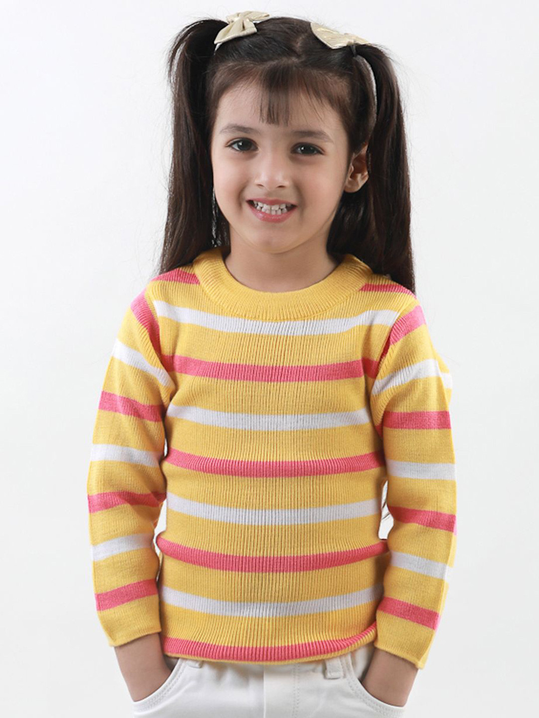 KNITCO Girls Striped Pullover