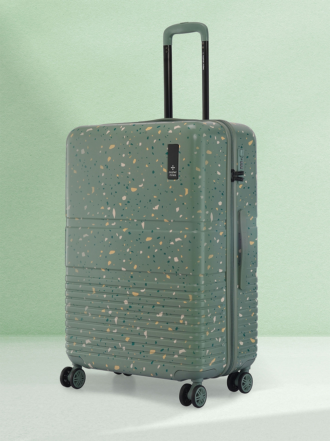 Nasher Miles Terrazzo Polycarbonate Large Green Trolley Bag  - 28 inch (75cm)