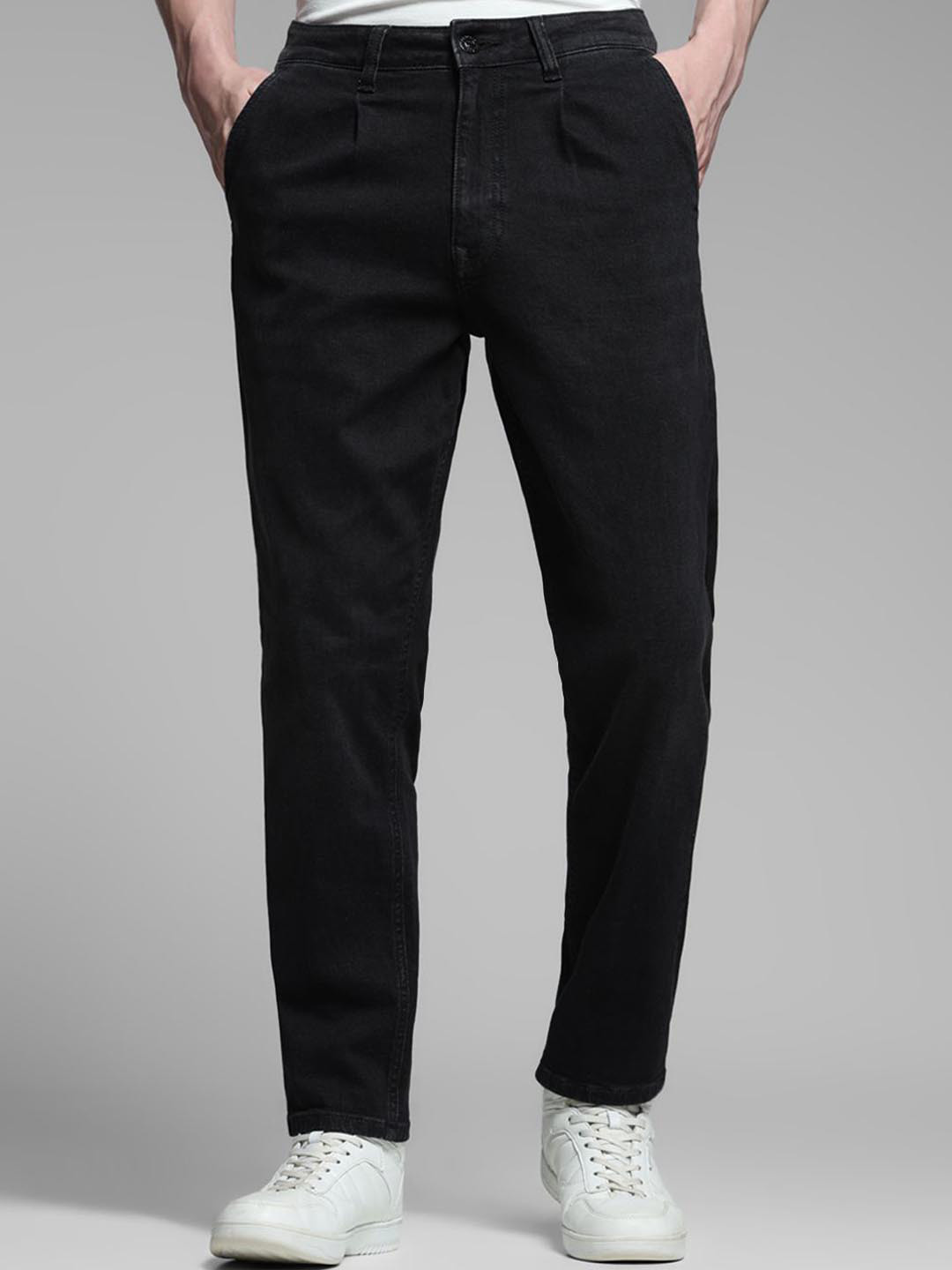 Jack & Jones Men No Fade Low-Rise Clean Look Regular Fit Stretchable Jeans