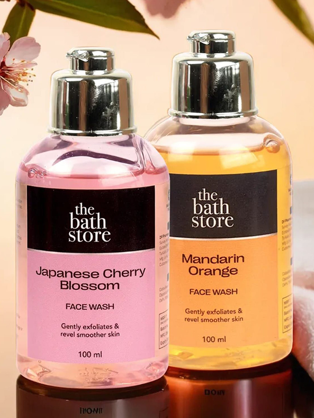 The Bath Store Set Of 2 Mandarin Orange & Japanese Cherry Blossom Face Wash- 100ml Each
