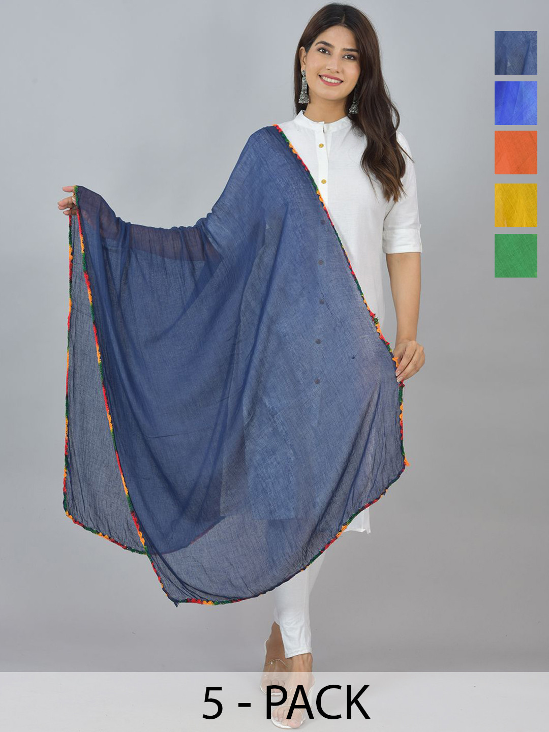 LA FEMINAE Pack Of 7 Pure Cotton Dupatta