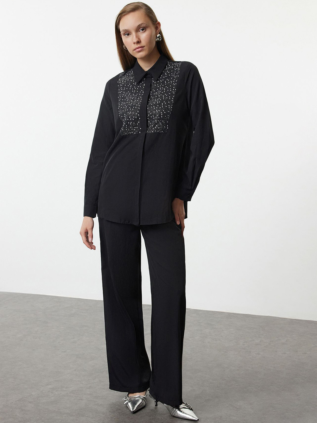 Trendyol Embroided Shirt With Trouser Co-Ords