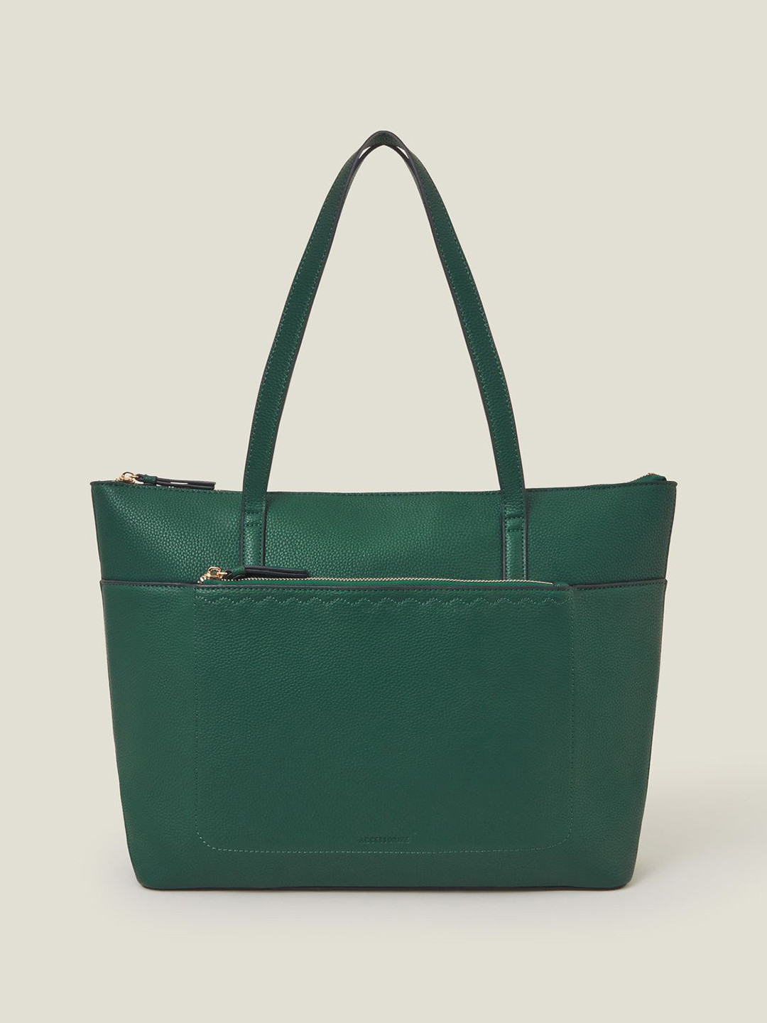 Accessorize Women Zip Pocket Faux Leather Tote Bag