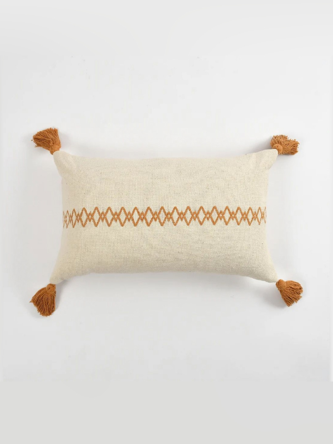 SASHAA WORLD Striped Lumbar Geometric Cotton Textured Cushion Covers - 11.8 x 19.7 In