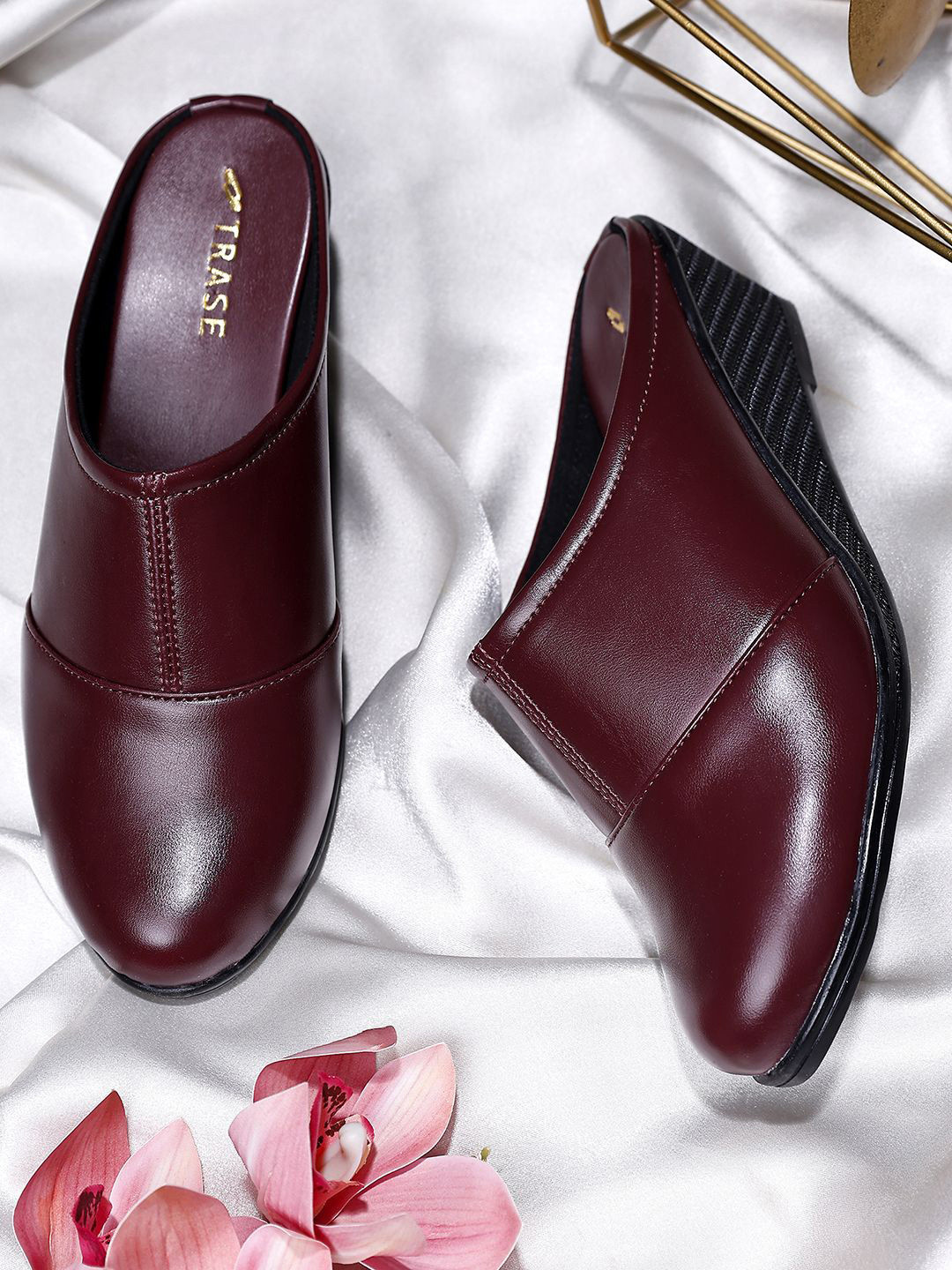 TRASE Women Open Back Wedge Mules