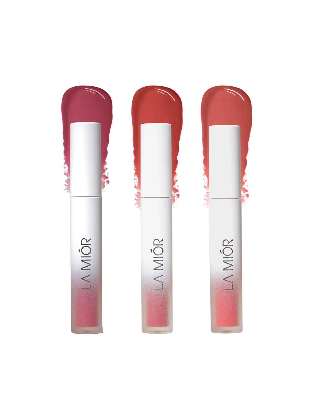 LAMIOR Set of 3 Long-Lasting Juicy Glossy Finish Lipstick - 6 ml Each - Fresh Summer