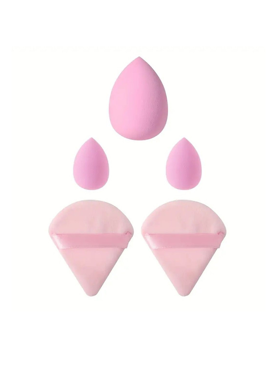 Facejewel 5 Pcs Makeup Beaty Blender With Triangle Powder Sponges