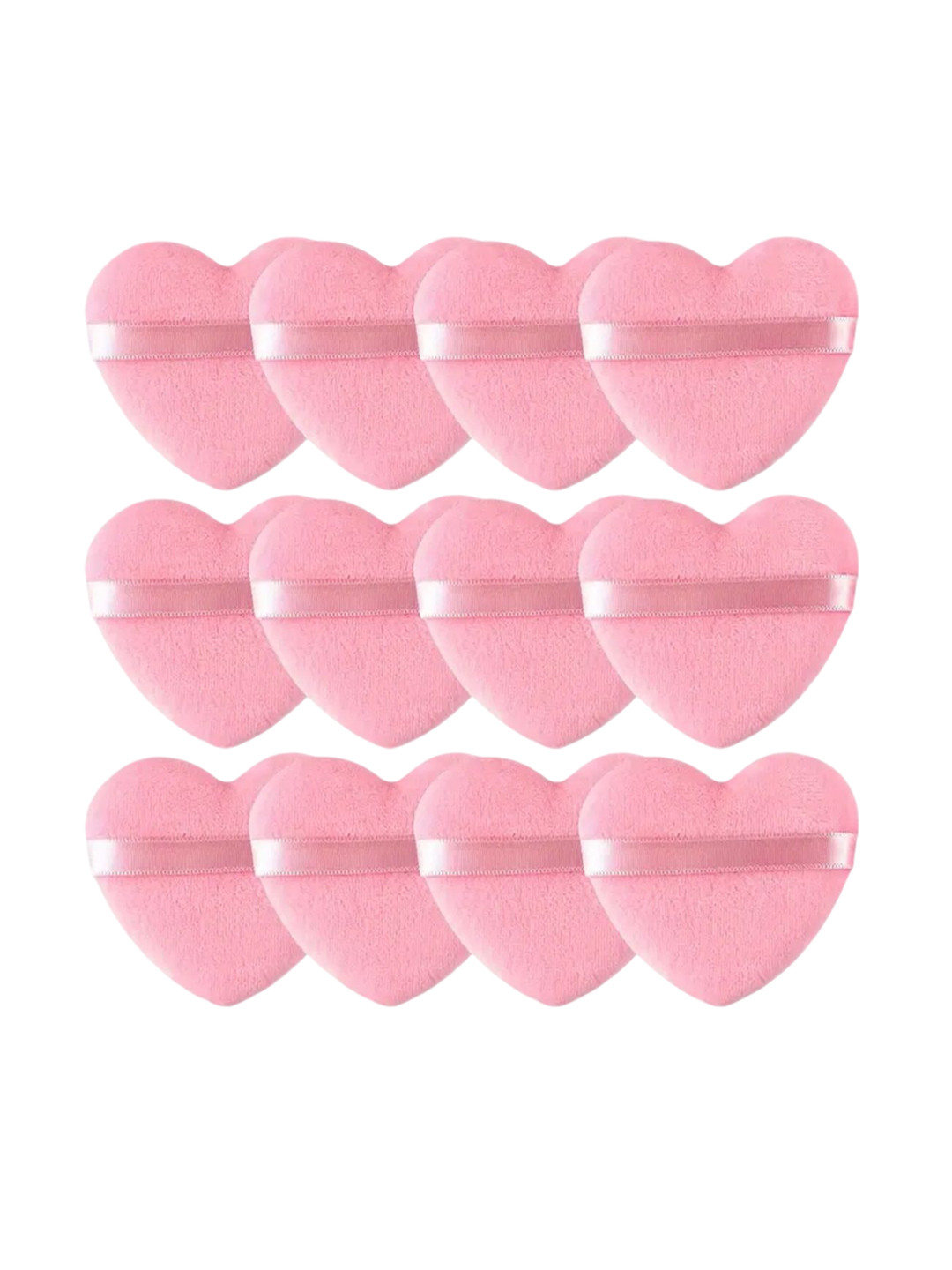 Facejewel Set Of 12 Soft Heart-Shaped Powder Puffs