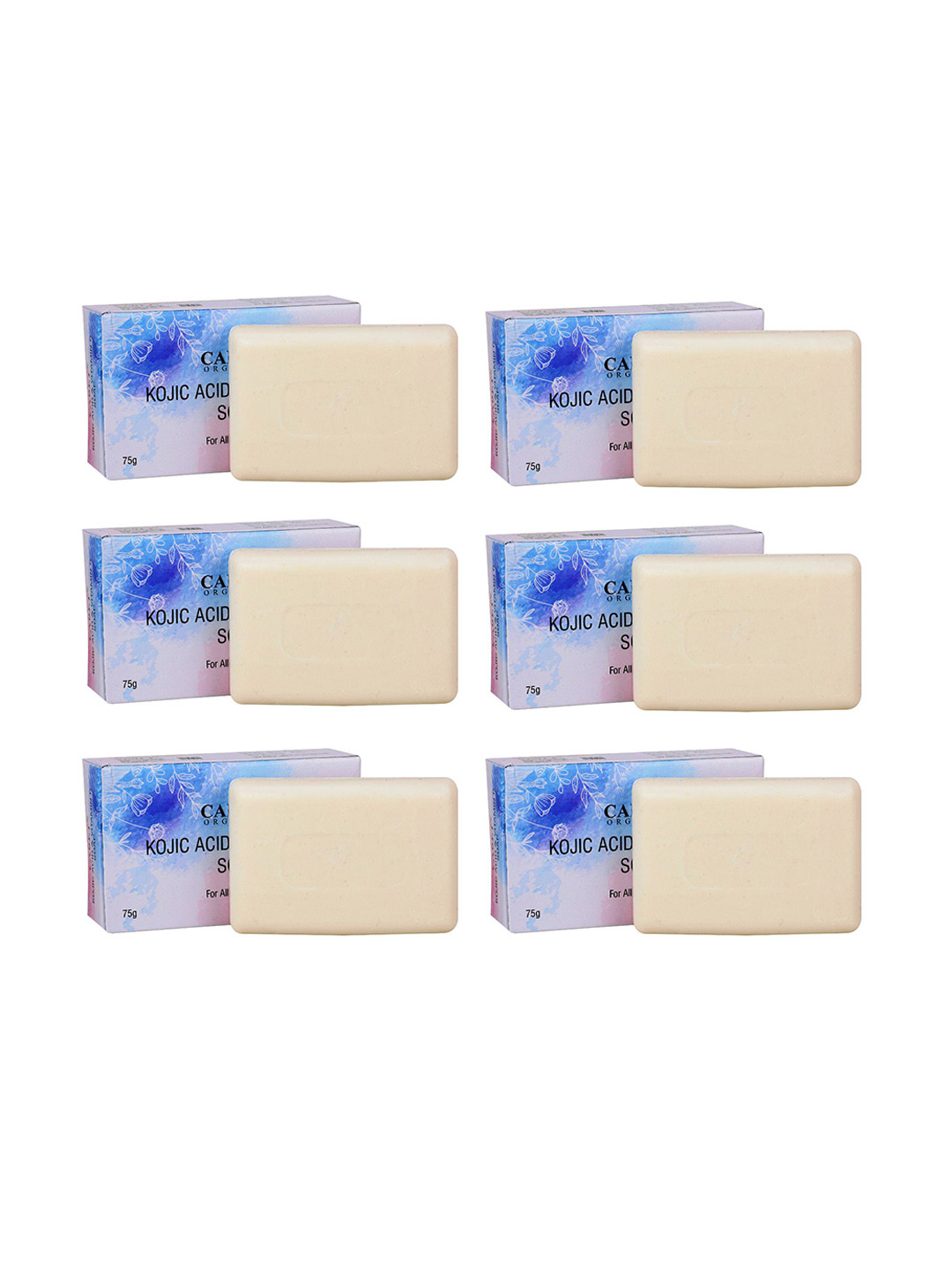 CARET ORGANIC 6 Pcs Kojic Acid & Vitamin C Skin Brightening Soap-75g