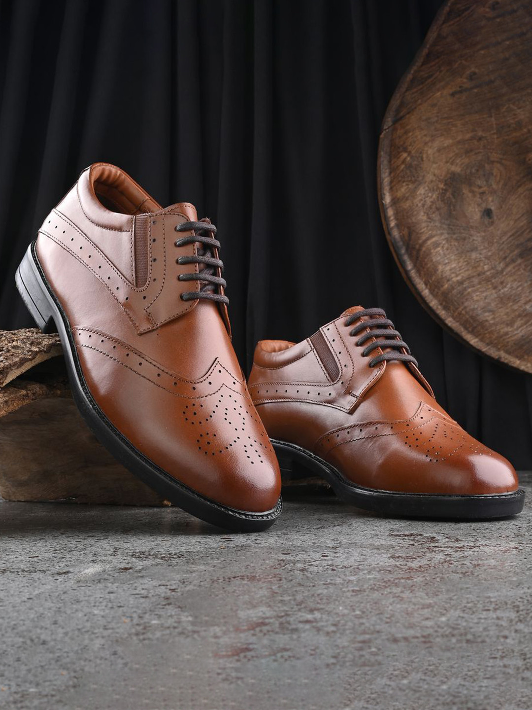 Auserio Men Leather Formal Brogues