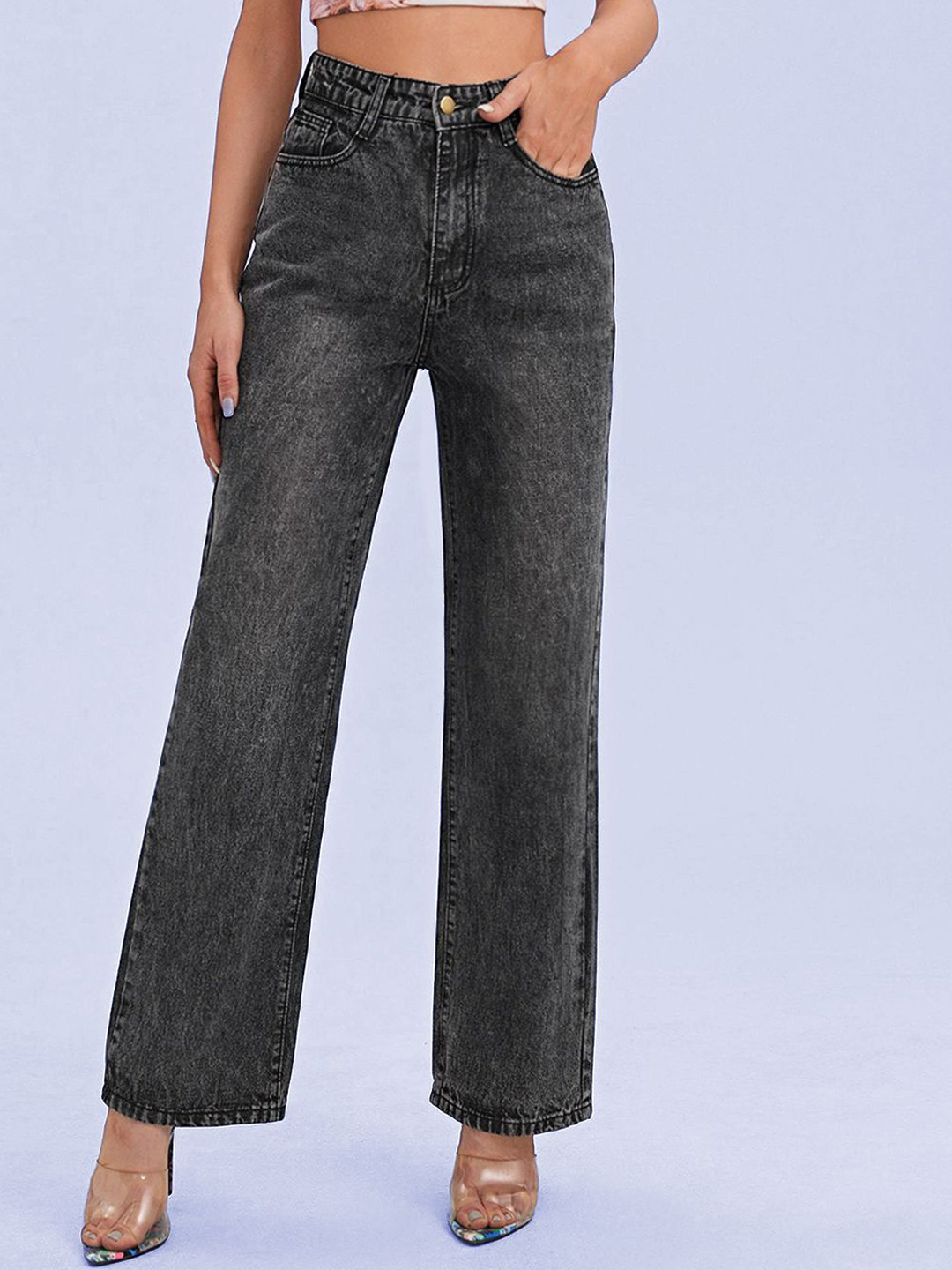 Kotty Women Jean Straight Fit High-Rise Stretchable Jeans