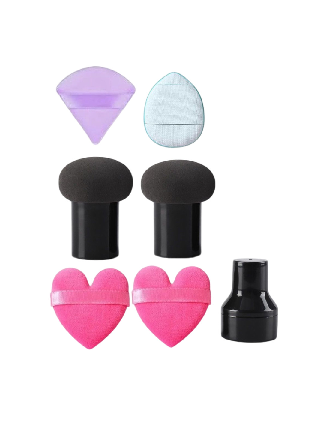 Facejewel 2 Heart Puff- 1 Pizza Puff- 1 Finger Puff & 2 Mushroom Puff