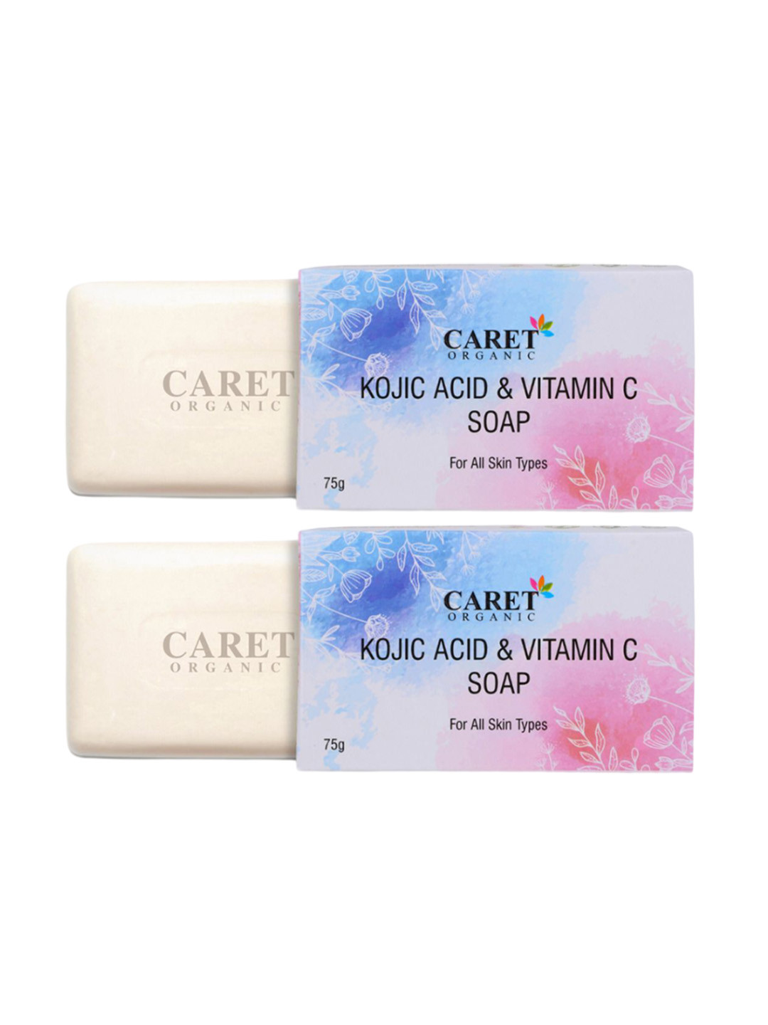 CARET ORGANIC 2 Pcs Kojic Acid & Vitamin C Skin Brightening Soap-75g Each