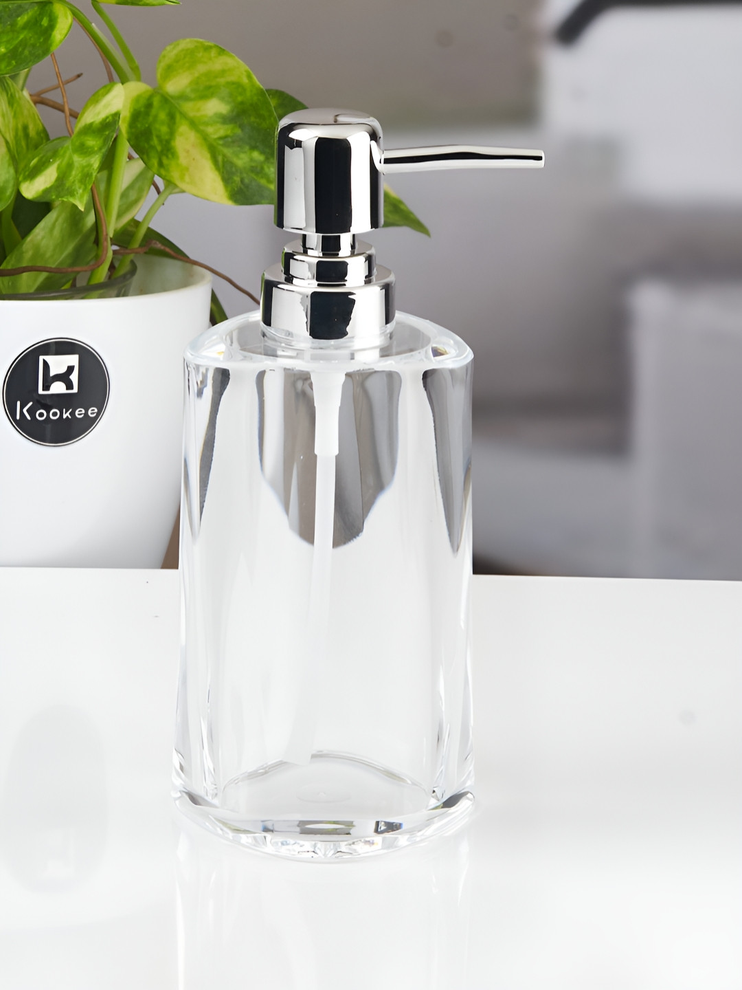 Kookee Transparent Abstract Plastic Soap Dispenser