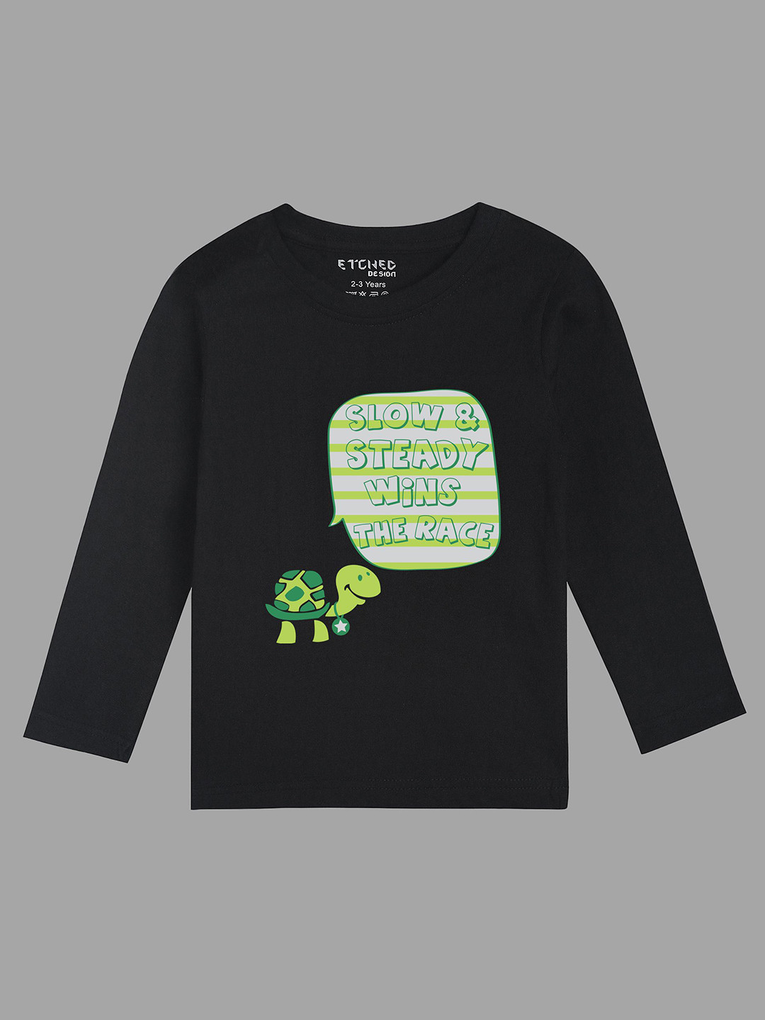 ETCHED DESIGN Boys Typography Printed V-Neck Raw Edge T-shirt