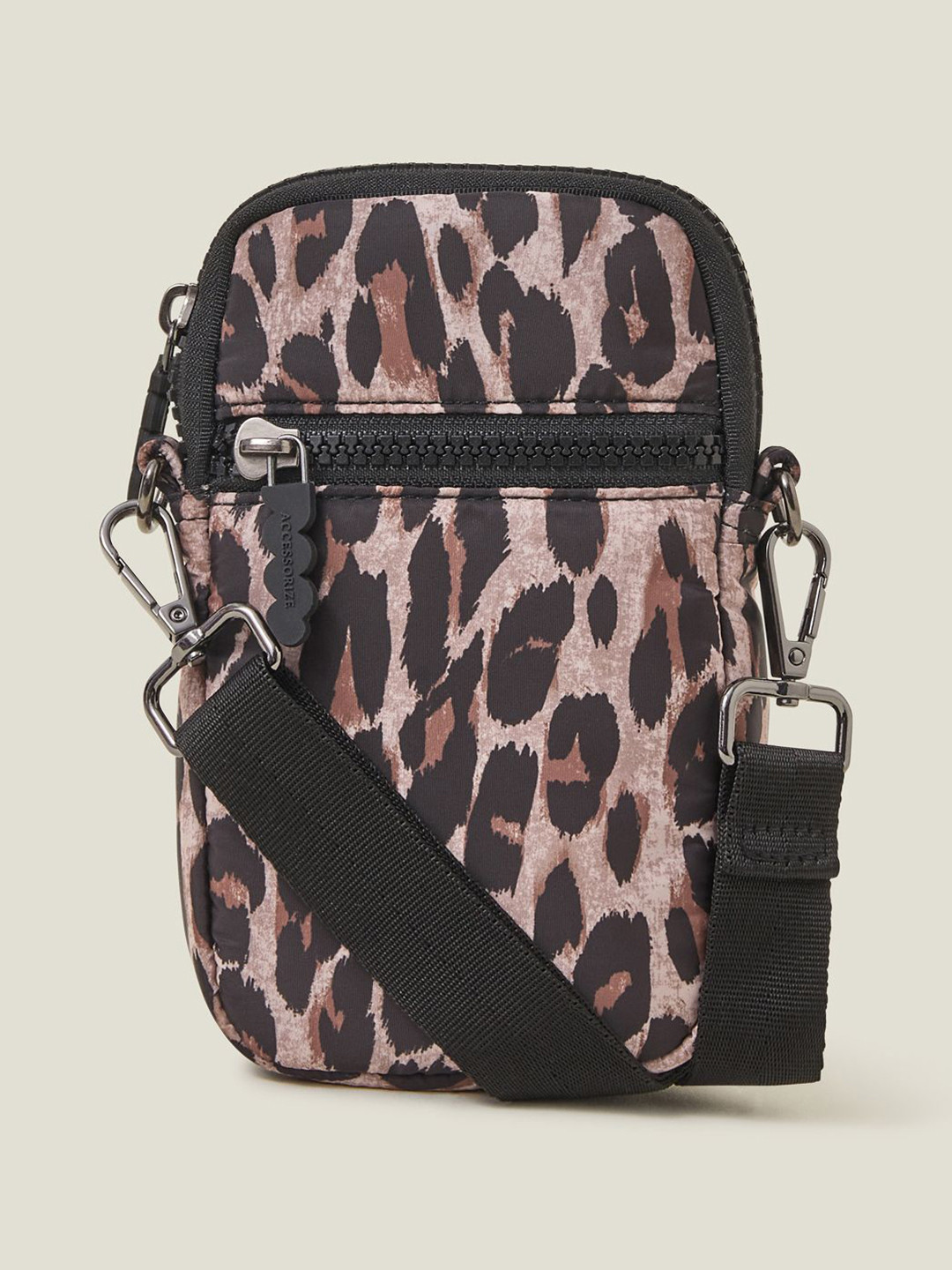 Accessorize Women Leopard Print Quilted Phone Bag