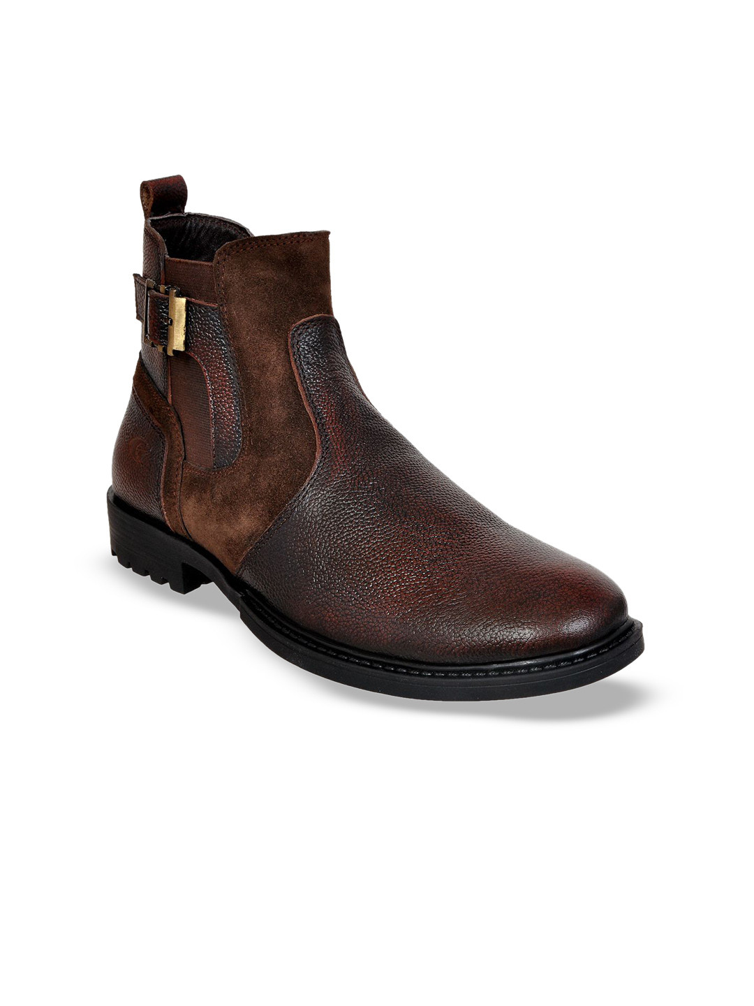 Allen Cooper Men Block Heel Chelsea Boots